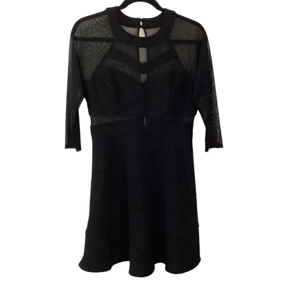 Emerald Sundae Black Cut-Out Dress with Mesh Panels Size L - Picture 2 of 6